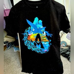 Black T-Shirt with Vibrant Art Design